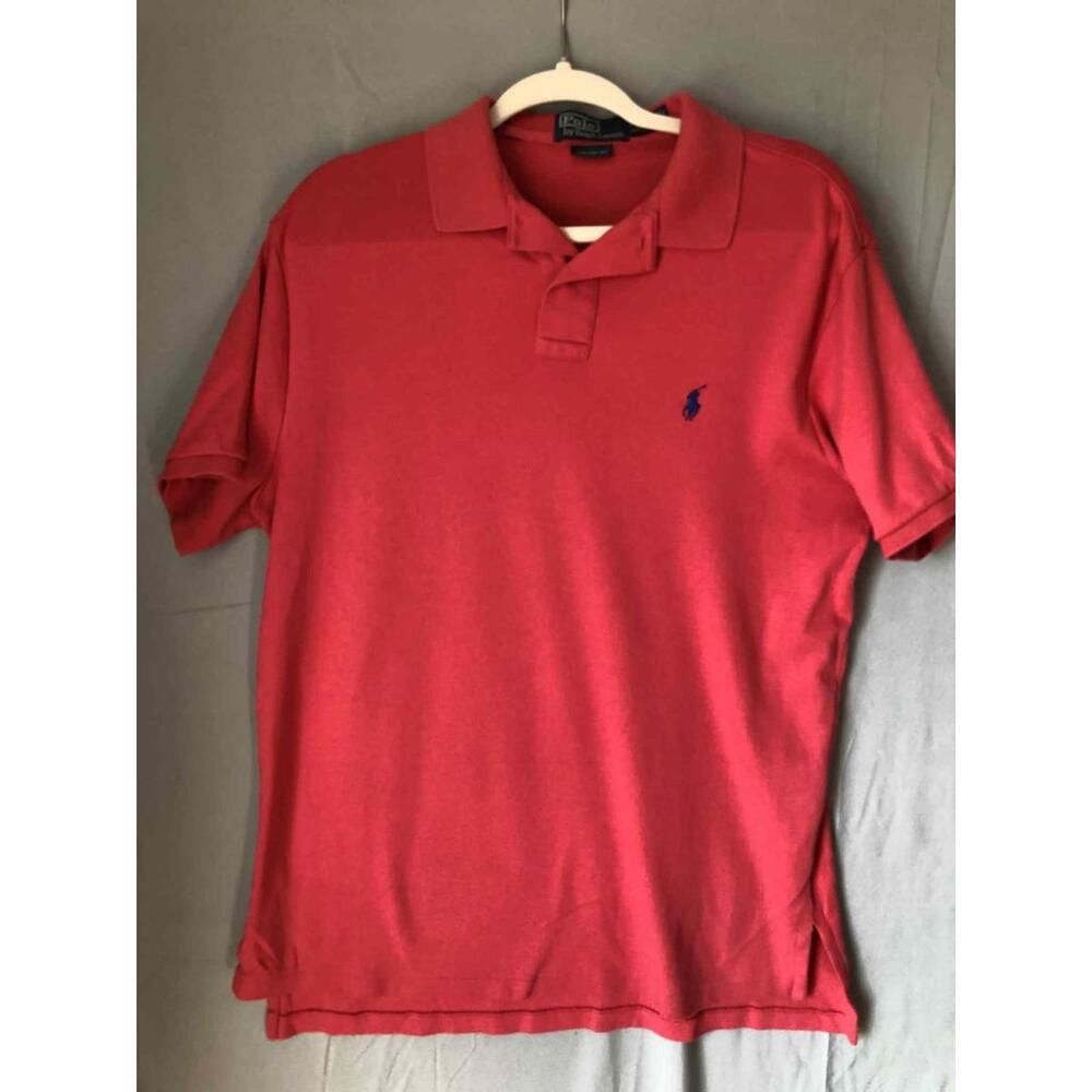Polo by Ralph Lauren Red Short Sleeve Knit Polo Custom Fit size L